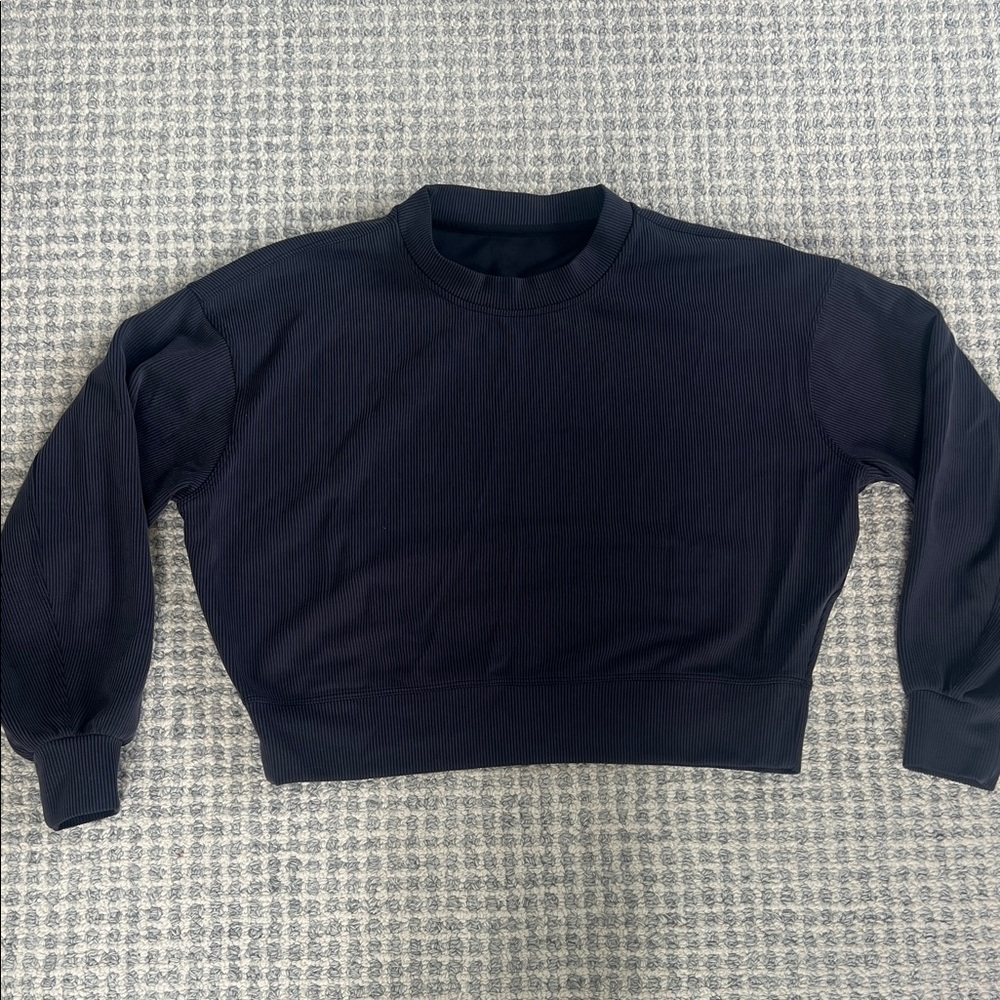 Lululemon Black Ribbed Crewneck Sweater